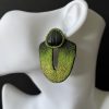 Сережки серії «Totem» Салатовий Сірий
