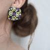 Сережки-цвяшки серії «Конфеті» Фіолетовий Салатовий