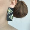 Сережки-цвяшки «Імпульс» Зелено-жовті
