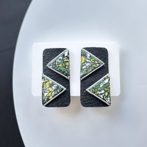 Сережки-цвяшки «Імпульс» Зелено-жовті