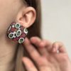 Сережки-цвяшки серії «Конфеті» Теракотова Оливка