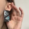 Сережки-цвяшки «Імпульс» Бірюзово-сірі